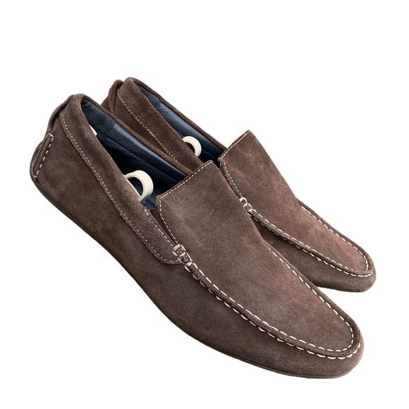 Joseph Abboud Mens 10 1/2 Driving Slip On Shoes Suede Leather Tan Beige Preppy Joseph Abboud | Shoes | Mens Joseph Abboud Size 3d Lace Cap  main image 2